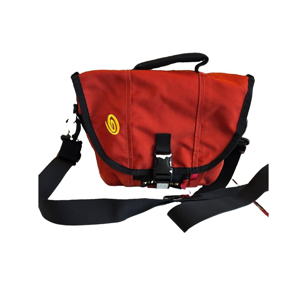 Timbuk2 Messenger Bag L Removable Adjustable Crossbody Strap Orange Lined Pocket